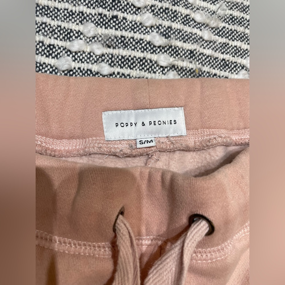 POPPY & PEONIES | Pastel blush Pink Joggers SweatPants Size S/M - Picture 9 of 12